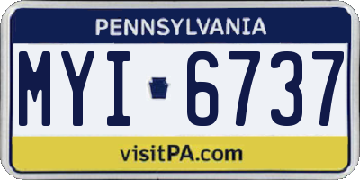 PA license plate MYI6737