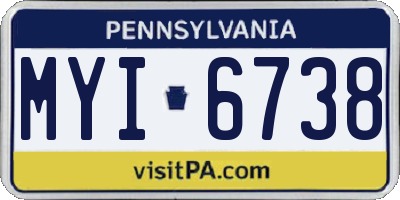 PA license plate MYI6738