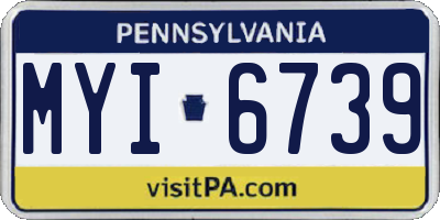 PA license plate MYI6739