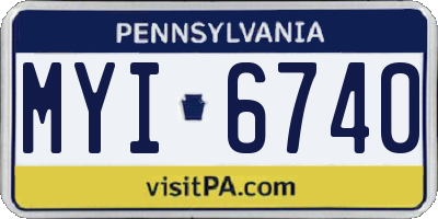 PA license plate MYI6740