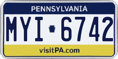 PA license plate MYI6742