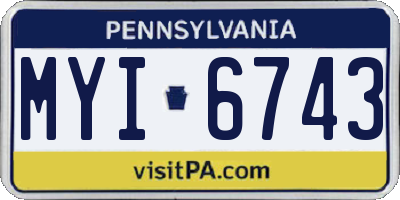PA license plate MYI6743