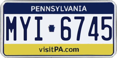 PA license plate MYI6745