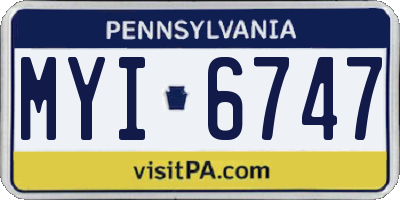 PA license plate MYI6747