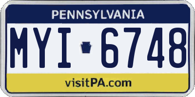 PA license plate MYI6748