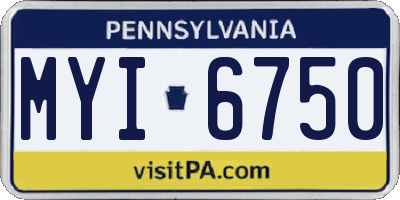 PA license plate MYI6750