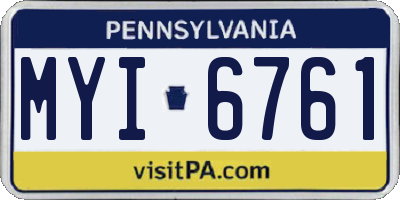 PA license plate MYI6761