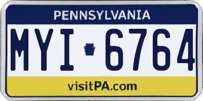 PA license plate MYI6764
