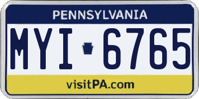 PA license plate MYI6765