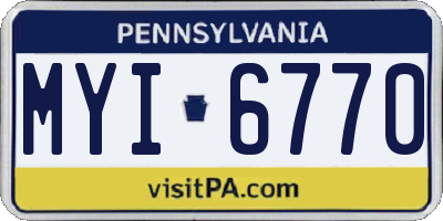 PA license plate MYI6770