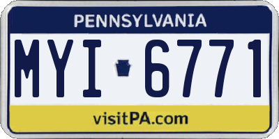 PA license plate MYI6771