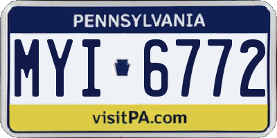 PA license plate MYI6772