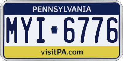 PA license plate MYI6776