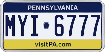 PA license plate MYI6777