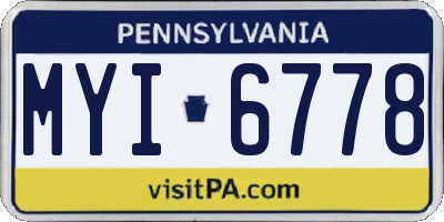 PA license plate MYI6778