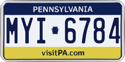 PA license plate MYI6784