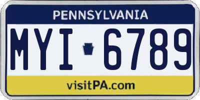 PA license plate MYI6789