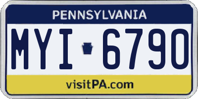 PA license plate MYI6790