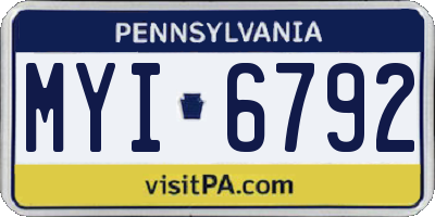 PA license plate MYI6792