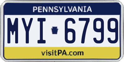 PA license plate MYI6799