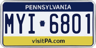 PA license plate MYI6801
