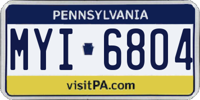 PA license plate MYI6804