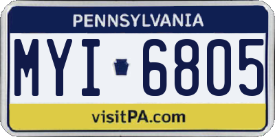 PA license plate MYI6805