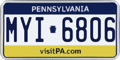 PA license plate MYI6806
