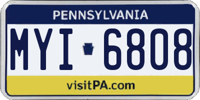 PA license plate MYI6808