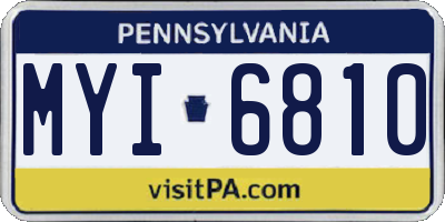 PA license plate MYI6810