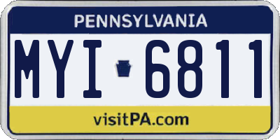 PA license plate MYI6811