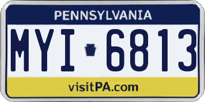 PA license plate MYI6813