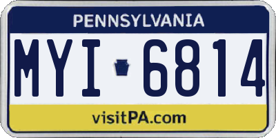 PA license plate MYI6814