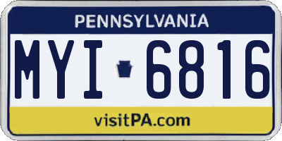 PA license plate MYI6816