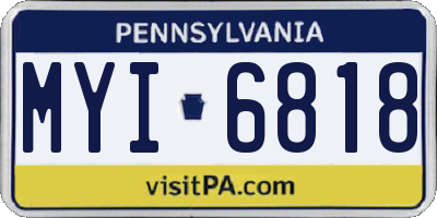 PA license plate MYI6818