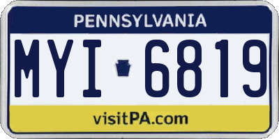PA license plate MYI6819