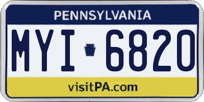 PA license plate MYI6820