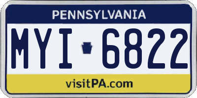 PA license plate MYI6822