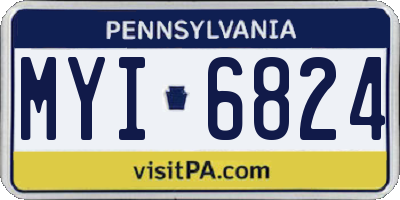 PA license plate MYI6824