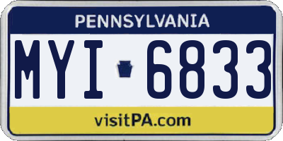 PA license plate MYI6833