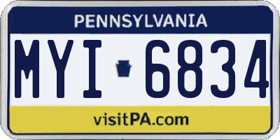 PA license plate MYI6834