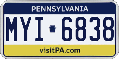 PA license plate MYI6838