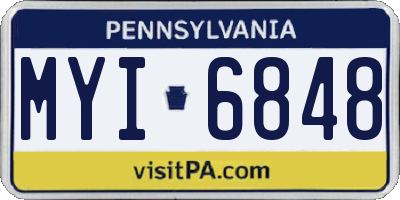 PA license plate MYI6848