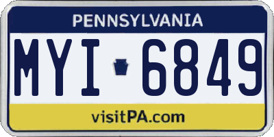 PA license plate MYI6849