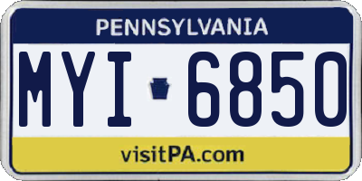 PA license plate MYI6850