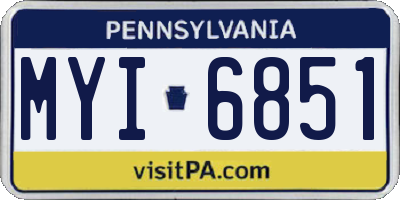 PA license plate MYI6851
