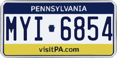 PA license plate MYI6854