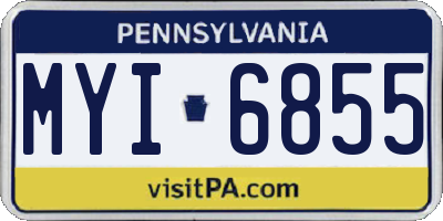 PA license plate MYI6855