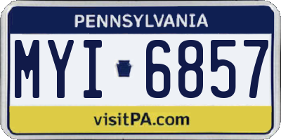 PA license plate MYI6857