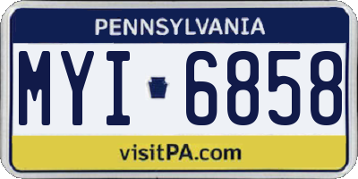 PA license plate MYI6858